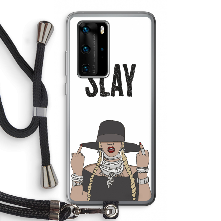 Slay All Day: Huawei P40 Pro Transparant Hoesje met koord