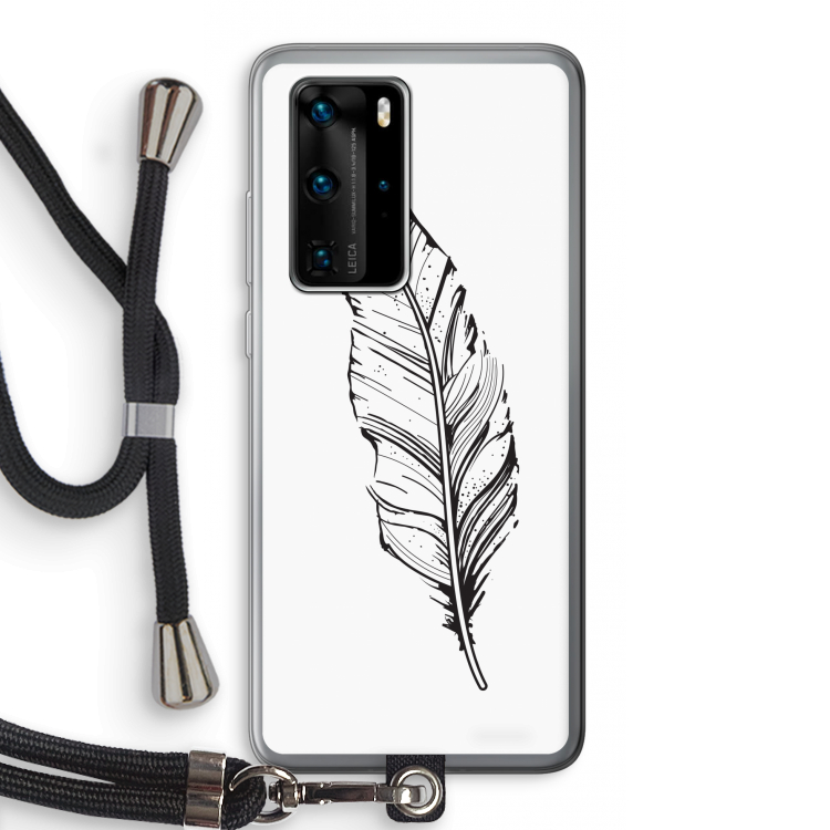 Pluim: Huawei P40 Pro Transparant Hoesje met koord