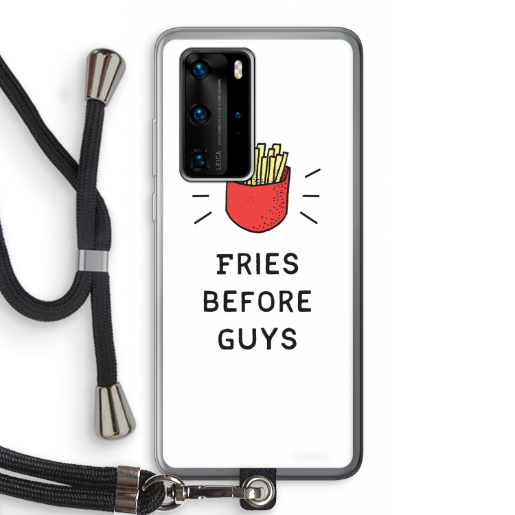 Fries before guys: Huawei P40 Pro Transparant Hoesje met koord