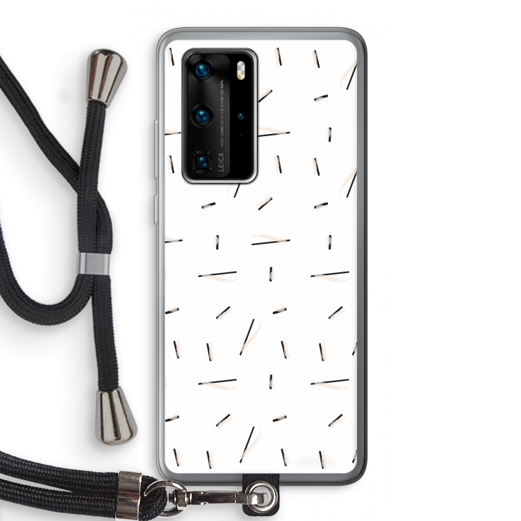 Hipster stripes: Huawei P40 Pro Transparant Hoesje met koord