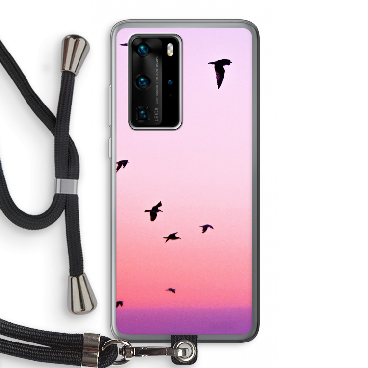 Fly away: Huawei P40 Pro Transparant Hoesje met koord
