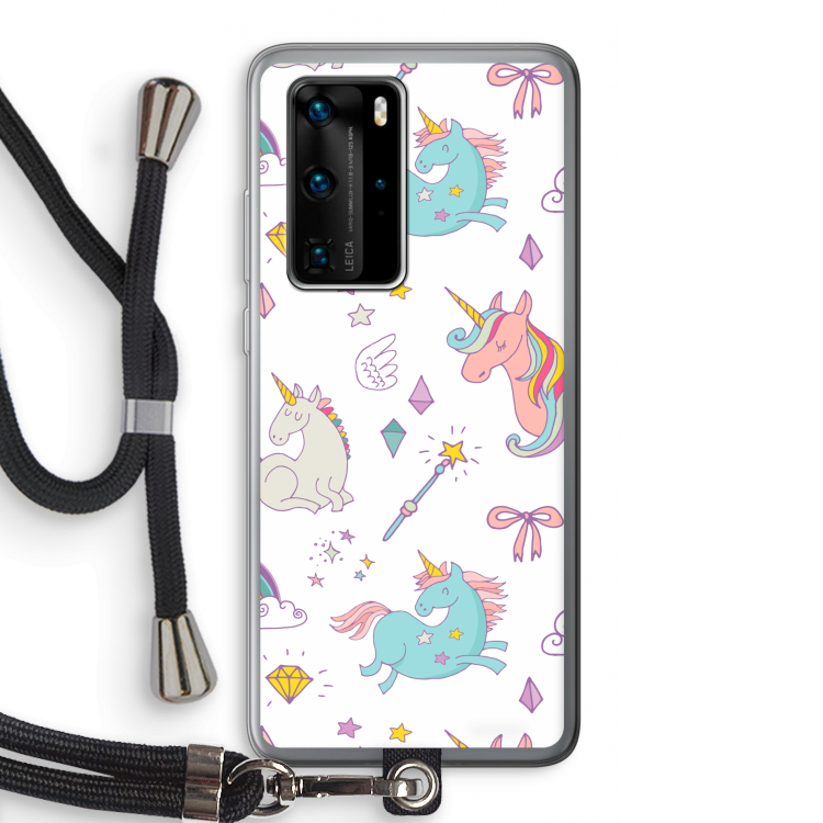 Fantasiewereld: Huawei P40 Pro Transparant Hoesje met koord