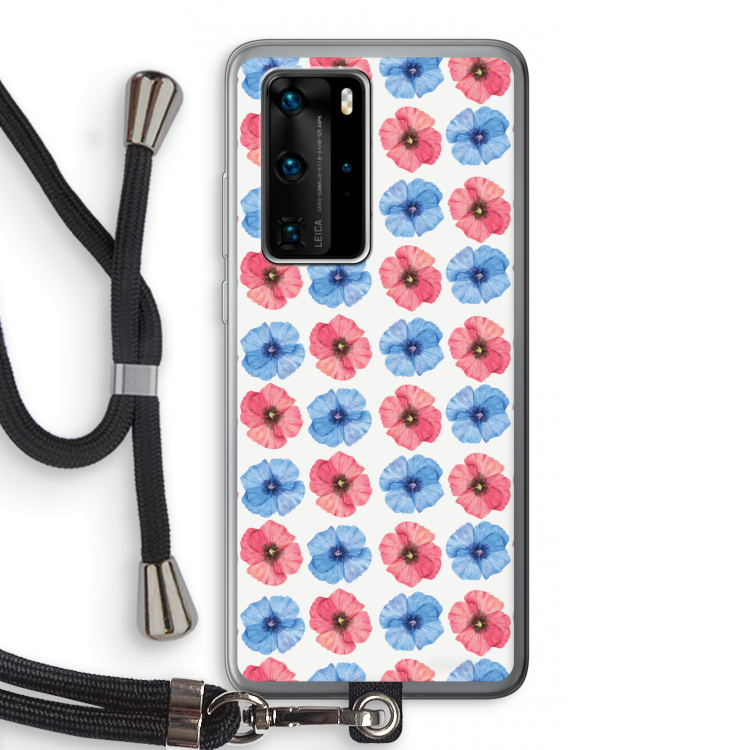 Klaproosjes: Huawei P40 Pro Transparant Hoesje met koord