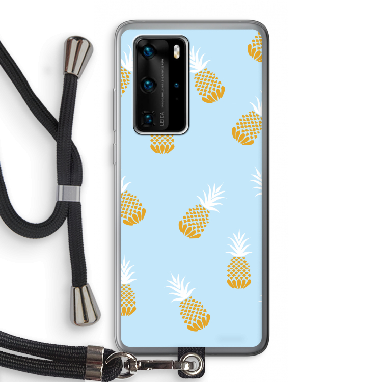 Ananasjes: Huawei P40 Pro Transparant Hoesje met koord