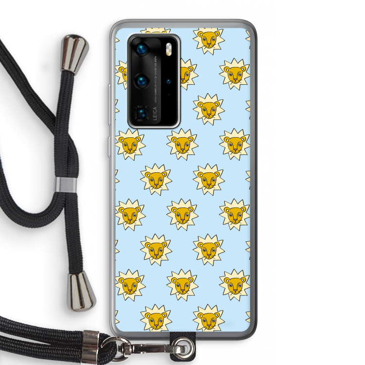Leeuwenkoppen: Huawei P40 Pro Transparant Hoesje met koord
