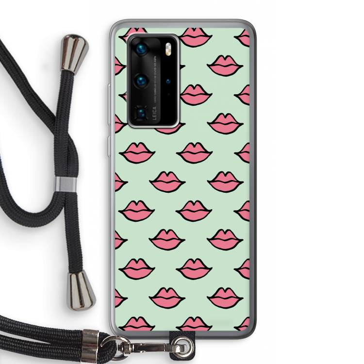 Lipjes: Huawei P40 Pro Transparant Hoesje met koord