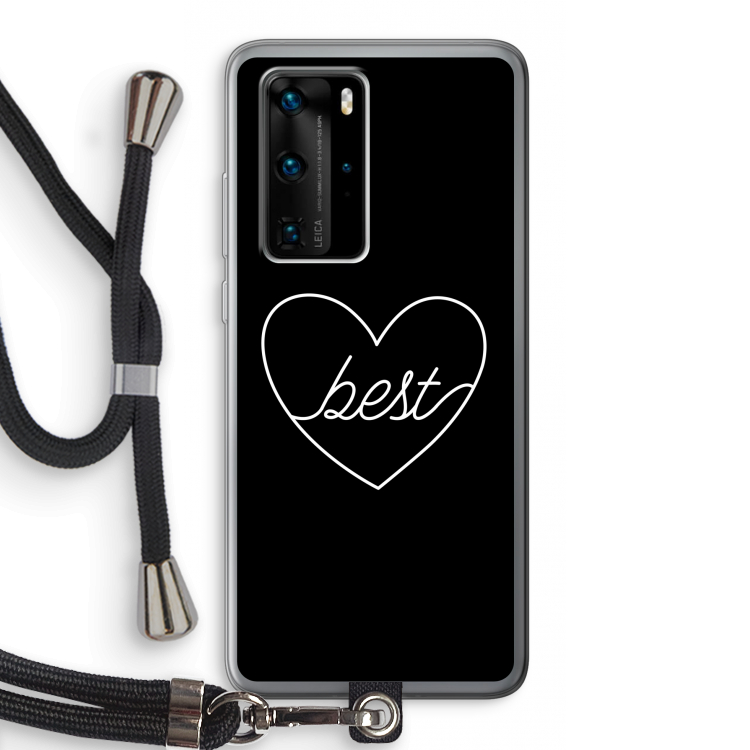 Best heart black: Huawei P40 Pro Transparant Hoesje met koord
