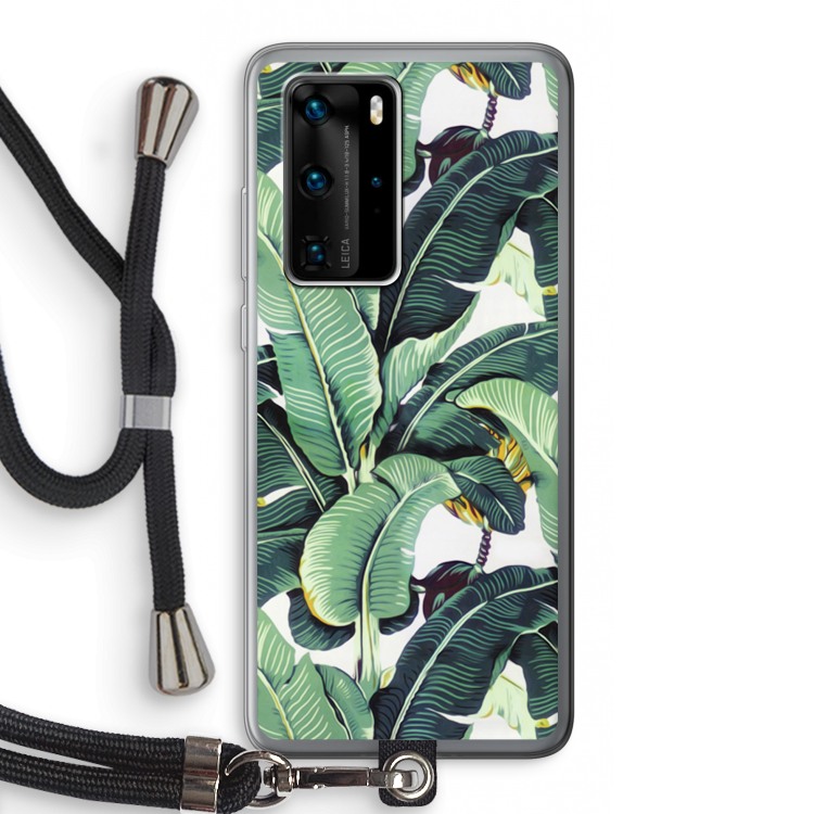 Bananenbladeren: Huawei P40 Pro Transparant Hoesje met koord