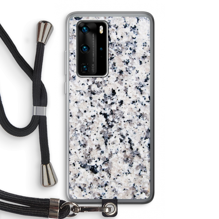 Gespikkelde marmer: Huawei P40 Pro Transparant Hoesje met koord