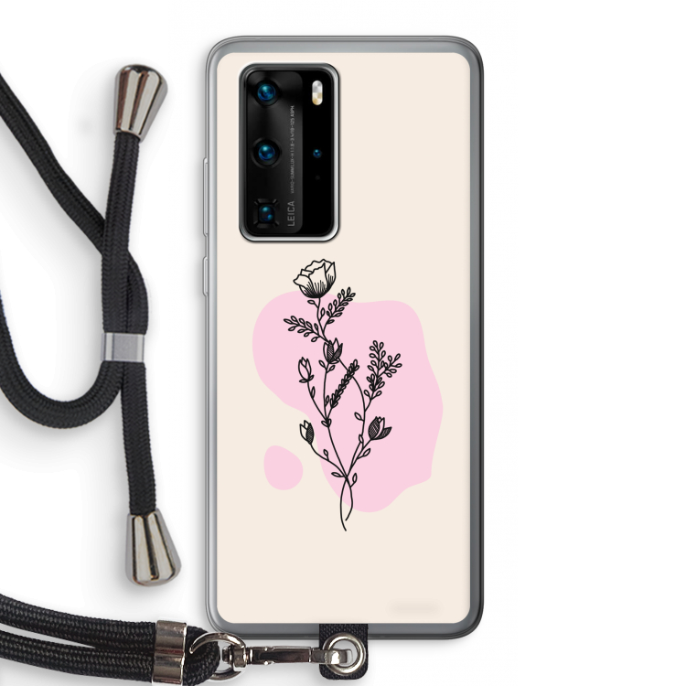 Roses are red: Huawei P40 Pro Transparant Hoesje met koord