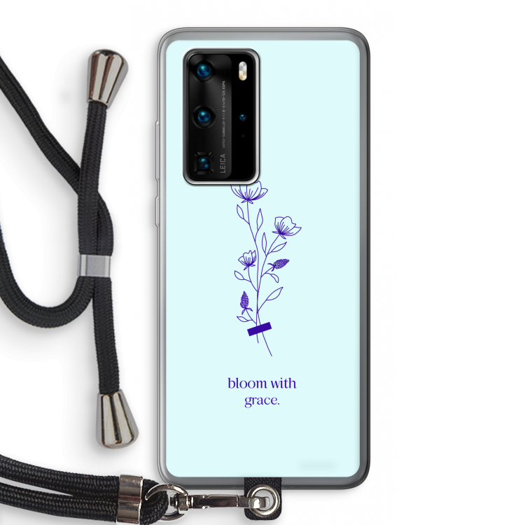 Bloom with grace: Huawei P40 Pro Transparant Hoesje met koord