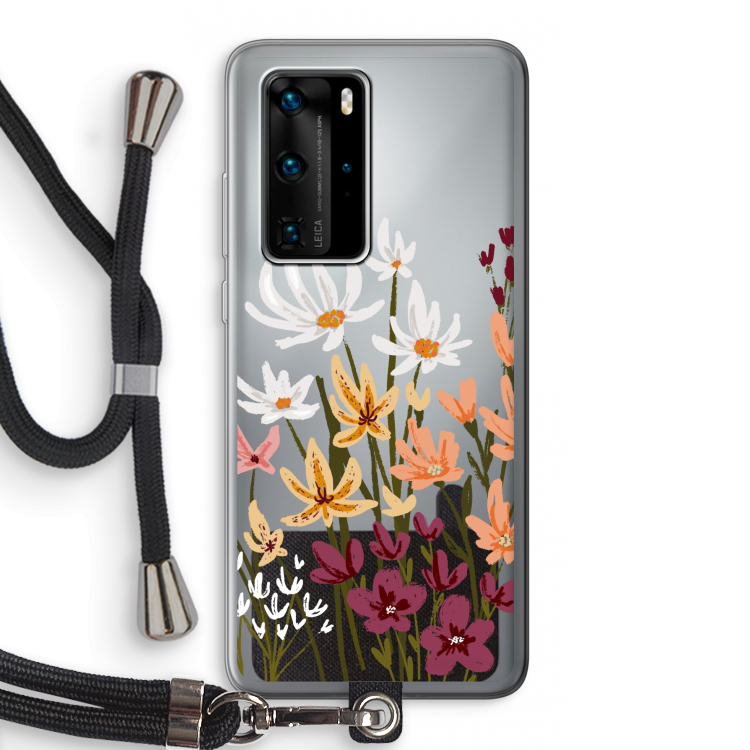 Painted wildflowers: Huawei P40 Pro Transparant Hoesje met koord