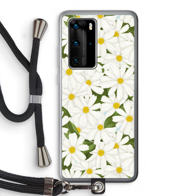 Summer Daisies: Huawei P40 Pro Transparant Hoesje met koord
