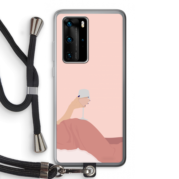 Wine: Huawei P40 Pro Transparant Hoesje met koord