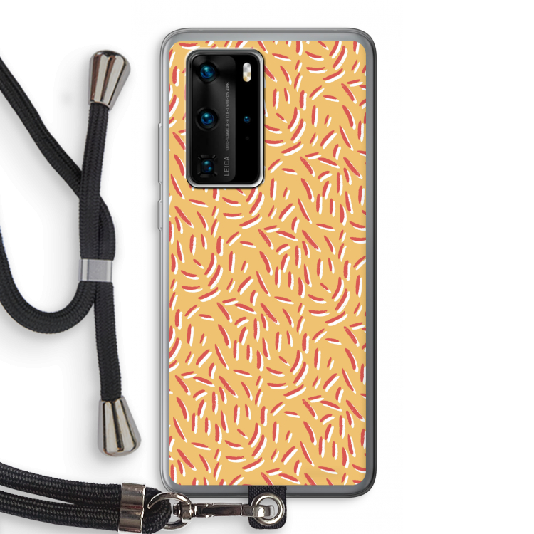 Camouflage: Huawei P40 Pro Transparant Hoesje met koord