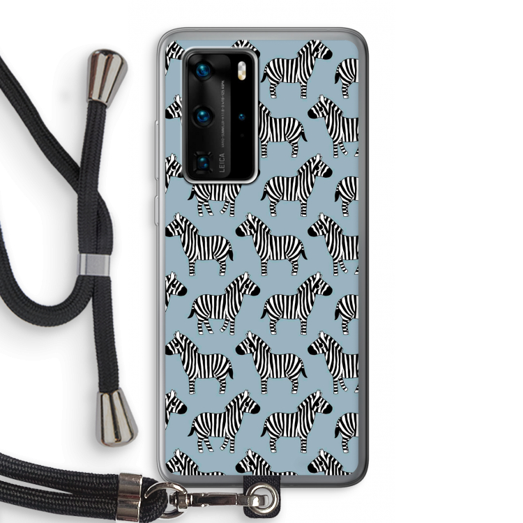 Zebra: Huawei P40 Pro Transparant Hoesje met koord