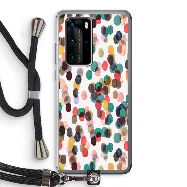 Tropical Dots: Huawei P40 Pro Transparant Hoesje met koord