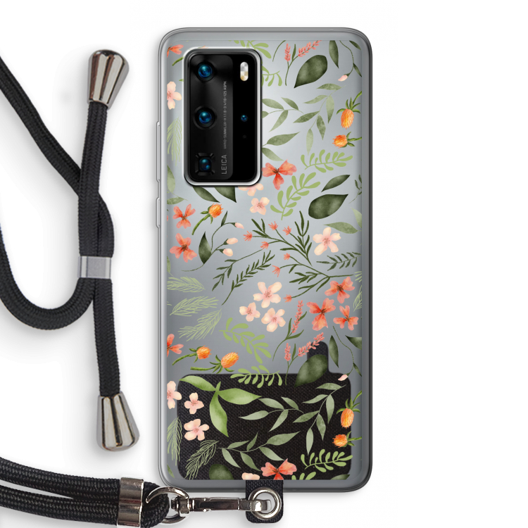 Sweet little flowers: Huawei P40 Pro Transparant Hoesje met koord