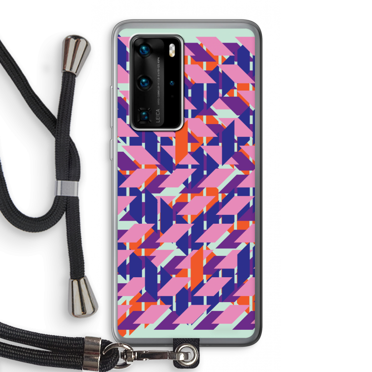 Skew Blush 3: Huawei P40 Pro Transparant Hoesje met koord