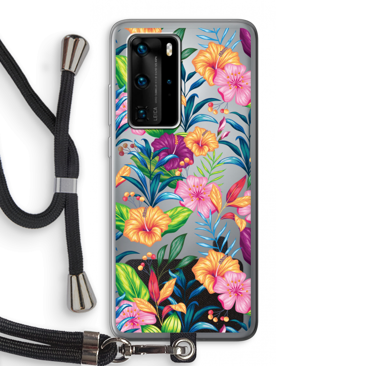 Tropisch 2: Huawei P40 Pro Transparant Hoesje met koord