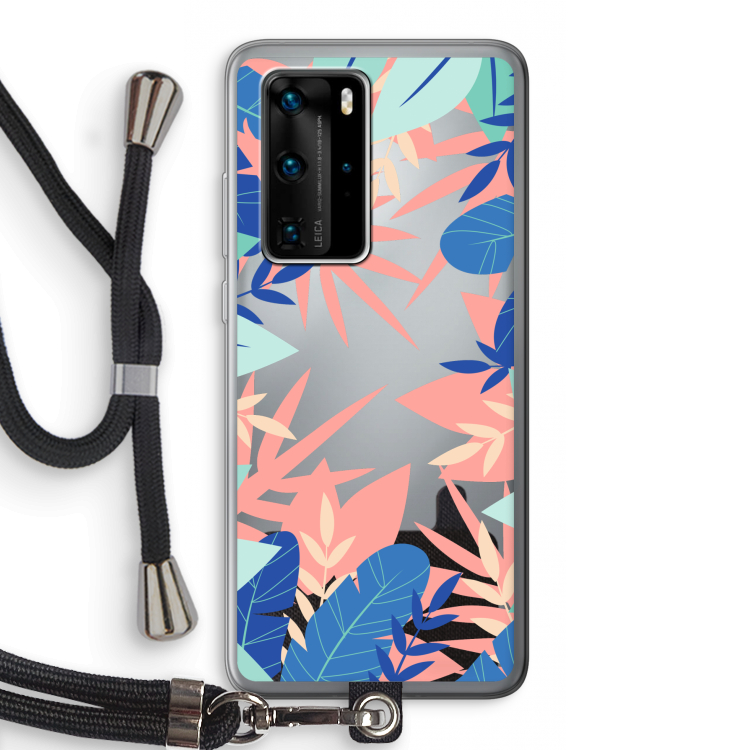 Tropisch: Huawei P40 Pro Transparant Hoesje met koord