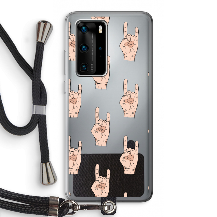 Rock: Huawei P40 Pro Transparant Hoesje met koord