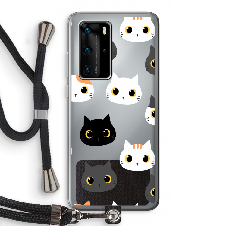 Katten: Huawei P40 Pro Transparant Hoesje met koord