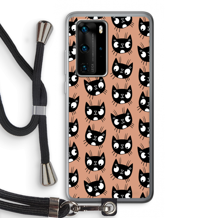 Kat: Huawei P40 Pro Transparant Hoesje met koord
