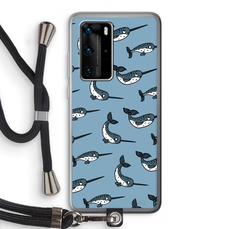 Narwhal: Huawei P40 Pro Transparant Hoesje met koord