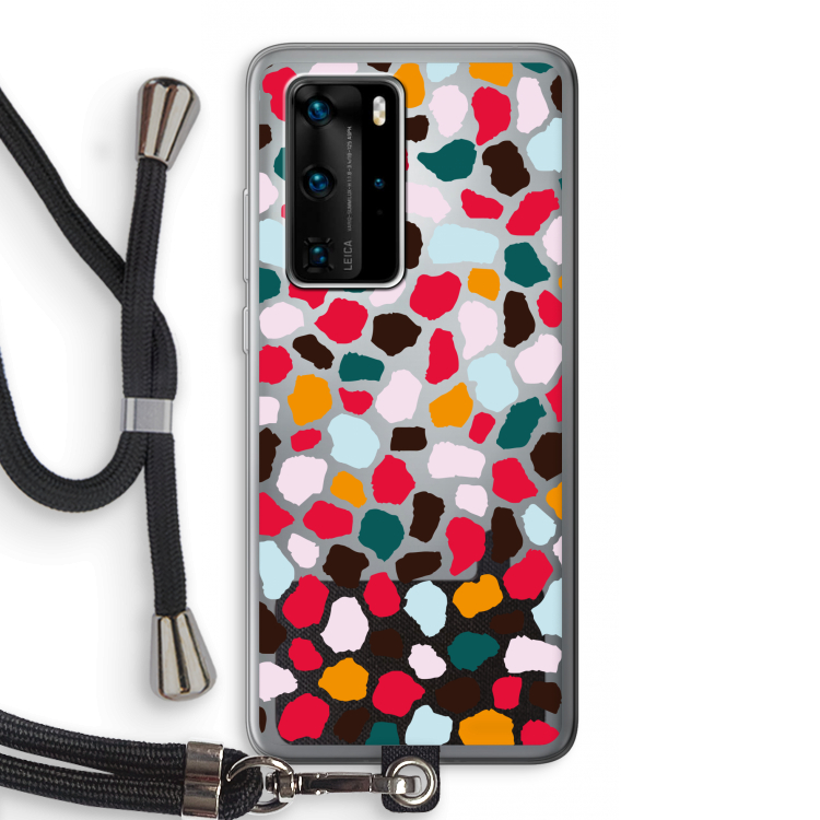 Colored Giraffe: Huawei P40 Pro Transparant Hoesje met koord