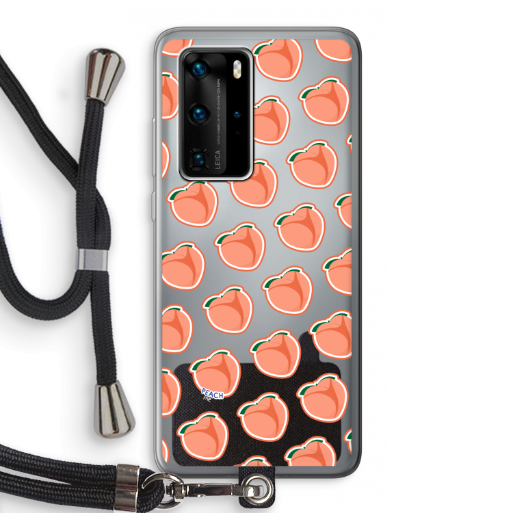 Just peachy: Huawei P40 Pro Transparant Hoesje met koord