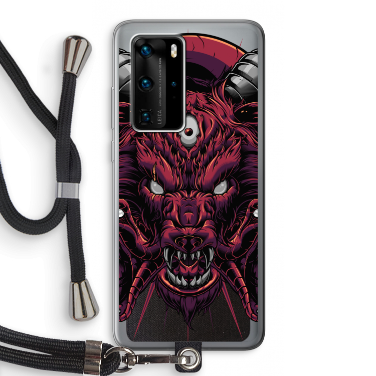 Hell Hound and Serpents: Huawei P40 Pro Transparant Hoesje met koord