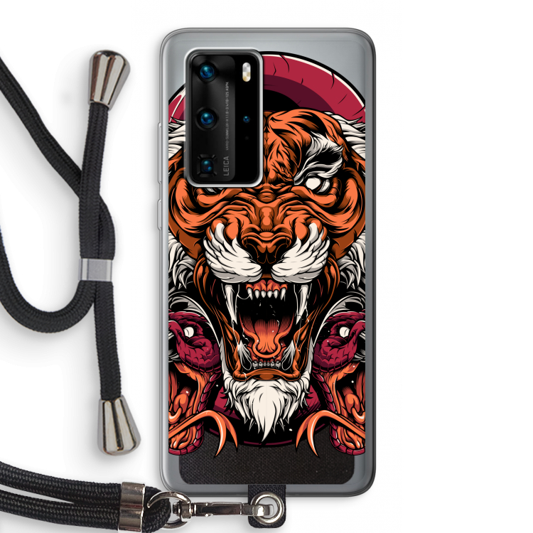 Tiger and Rattlesnakes: Huawei P40 Pro Transparant Hoesje met koord