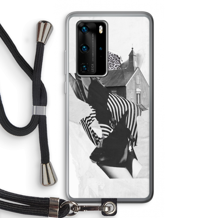 House: Huawei P40 Pro Transparant Hoesje met koord