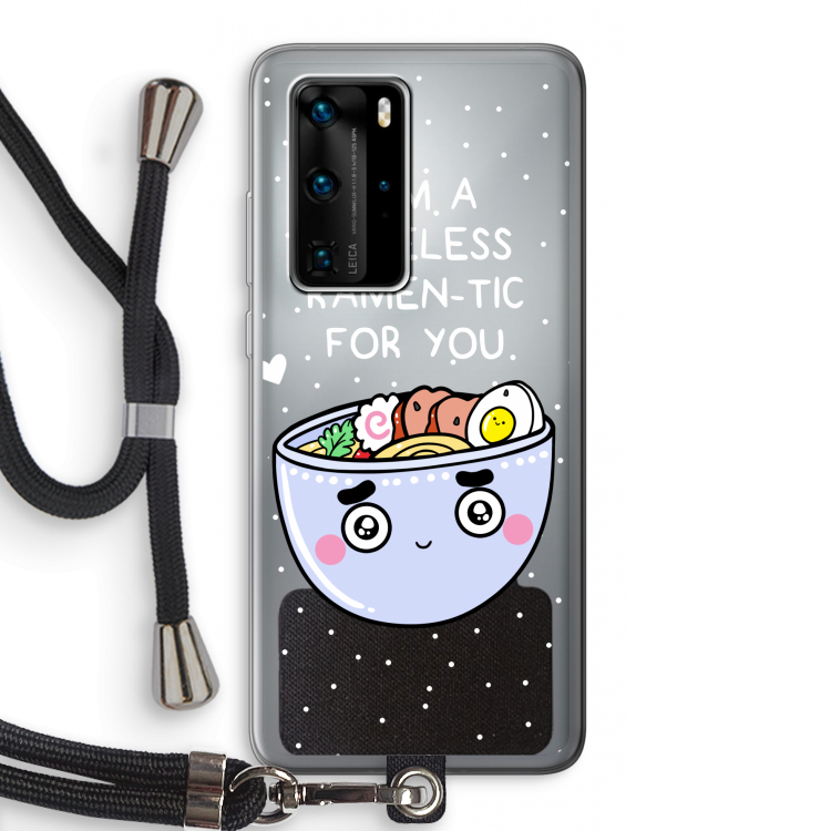 I'm A Hopeless Ramen-Tic For You: Huawei P40 Pro Transparant Hoesje met koord