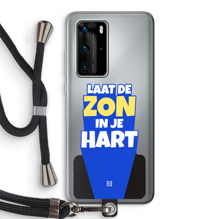 Laat de zon in je hart: Huawei P40 Pro Transparant Hoesje met koord