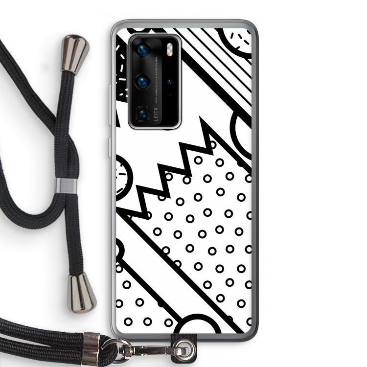Pop Art #4: Huawei P40 Pro Transparant Hoesje met koord