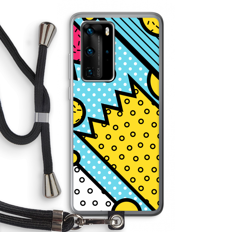 Pop Art #1: Huawei P40 Pro Transparant Hoesje met koord