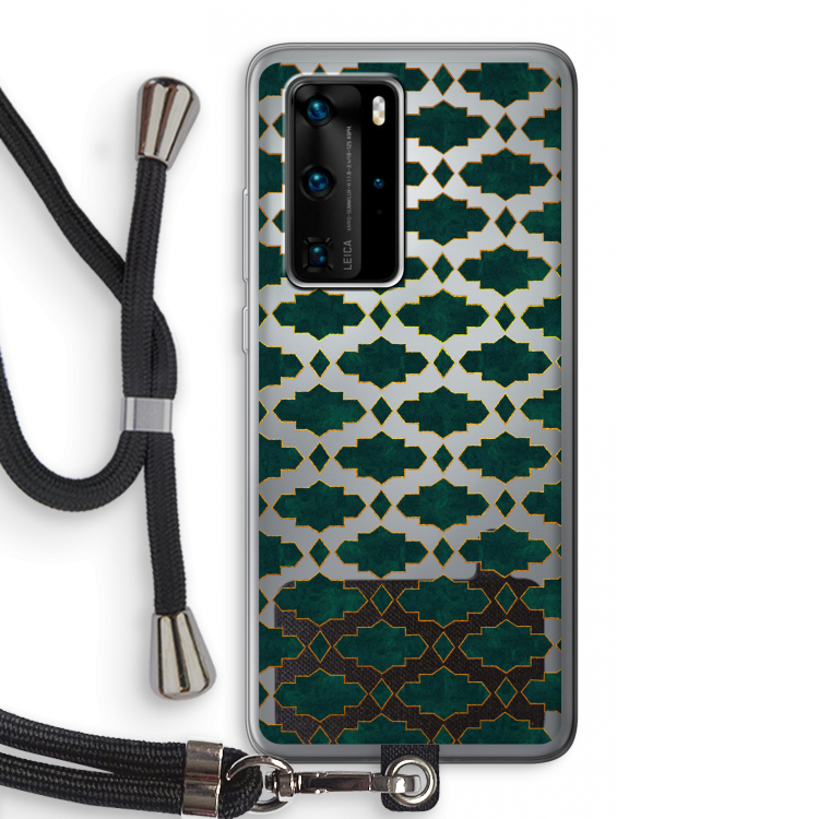 Moroccan tiles: Huawei P40 Pro Transparant Hoesje met koord