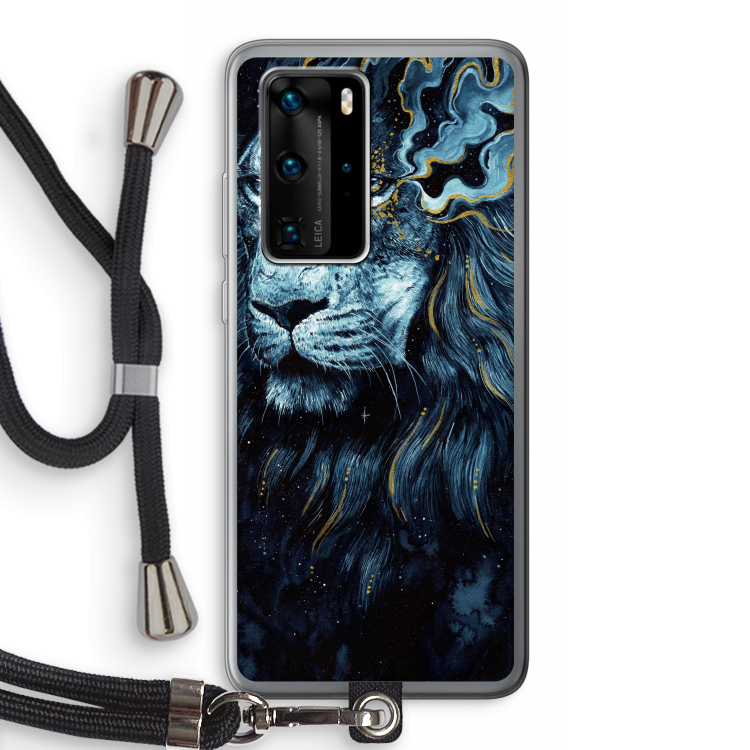 Darkness Lion: Huawei P40 Pro Transparant Hoesje met koord
