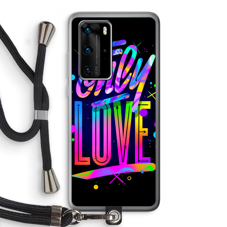 Only Love: Huawei P40 Pro Transparant Hoesje met koord