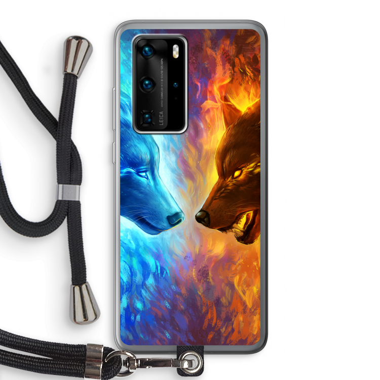 Fire & Ice: Huawei P40 Pro Transparant Hoesje met koord