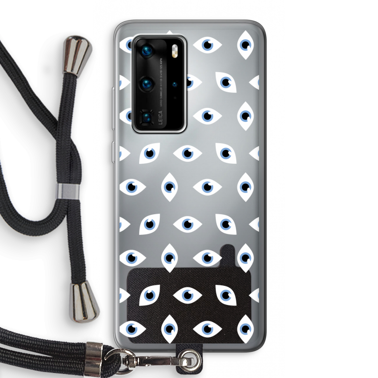Eyes pattern: Huawei P40 Pro Transparant Hoesje met koord