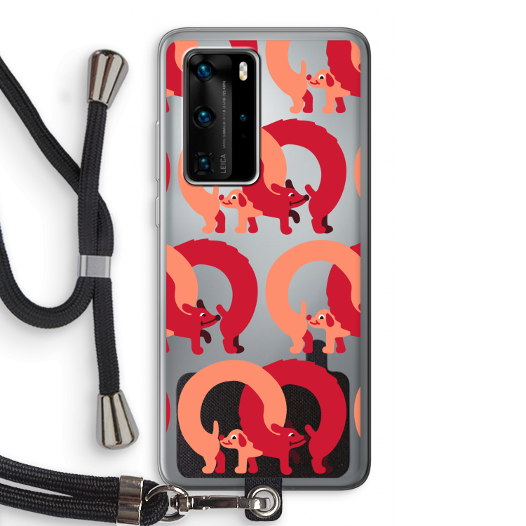 Dogs: Huawei P40 Pro Transparant Hoesje met koord