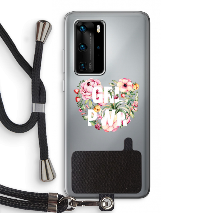 GRL PWR Flower: Huawei P40 Pro Transparant Hoesje met koord