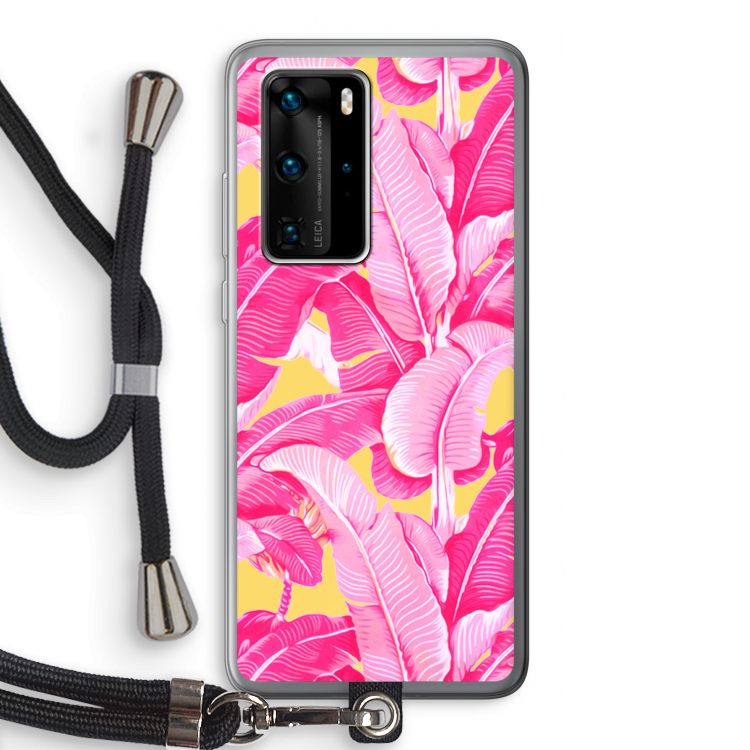 Pink Banana: Huawei P40 Pro Transparant Hoesje met koord