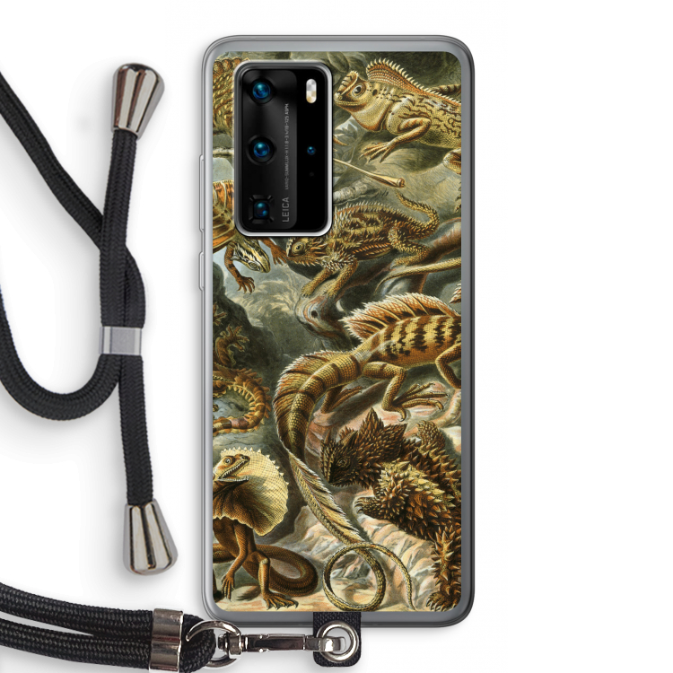 Haeckel Lacertilia: Huawei P40 Pro Transparant Hoesje met koord