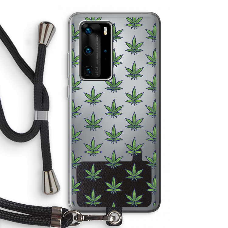 Weed: Huawei P40 Pro Transparant Hoesje met koord