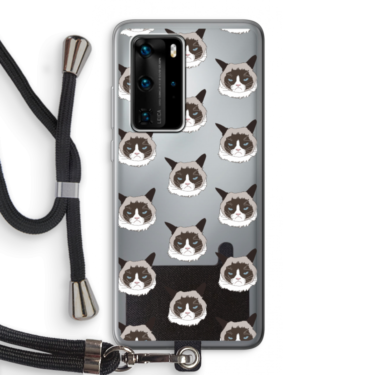 It's a Purrr Case: Huawei P40 Pro Transparant Hoesje met koord