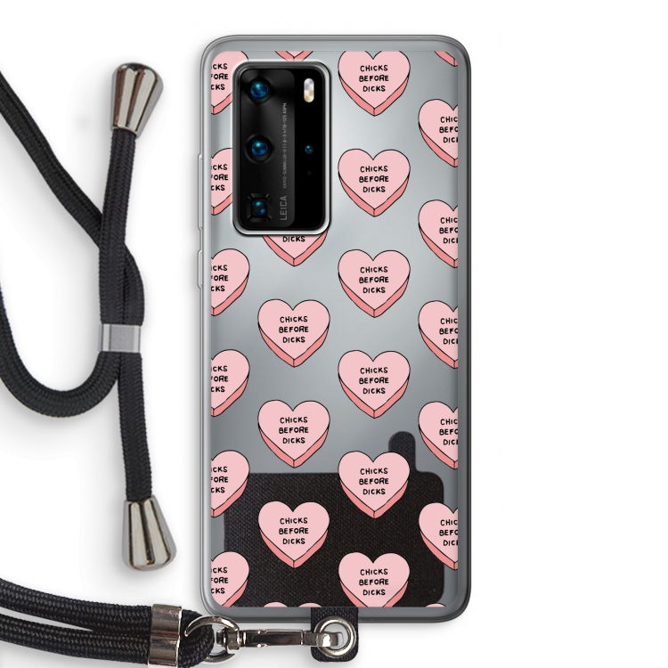 Chicks before dicks: Huawei P40 Pro Transparant Hoesje met koord